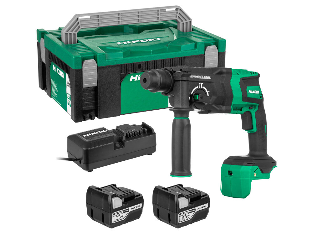 Młotowiertarka HIKOKI DH18DPC WPZ zestaw walizka systemowa HITSYSTEM rekojesc boczna 2 akumulatory ladowarka dokumentacja