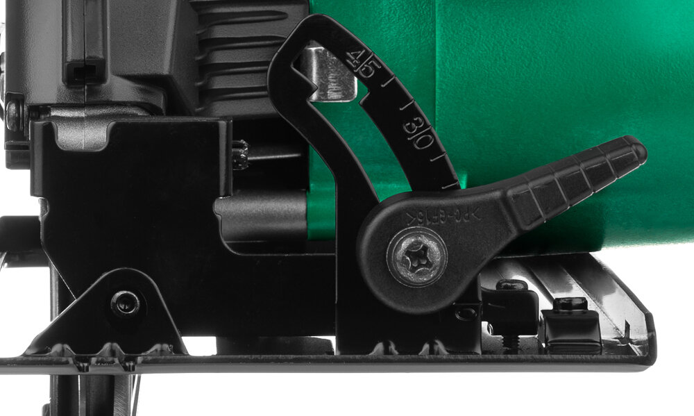 Pilarka tarczowa HIKOKI C7ST WAZ regulacja kata ciecia ciecie pod katem 45 stopni do 47,5 mm ciecie pod katem 90 stopni do 62 mm