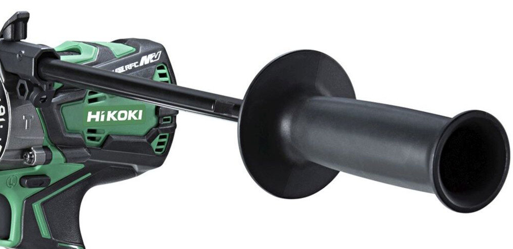 Wiertarko-wkrętarka HIKOKI DV36DA WRZ ergonomiczny kształt krótki korpus lekkość 1,9 kg miękka rękojeść typu Soft Touch rękojeść boczna