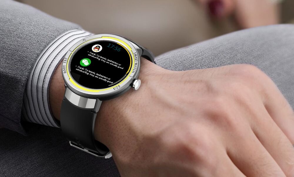 Smartwatch KUMI KU5 ekran bateria czujniki zdrowie sport pasek ładowanie pojemność rozdzielczość łączność sterowanie krew puls rozmowy smartfon aplikacja