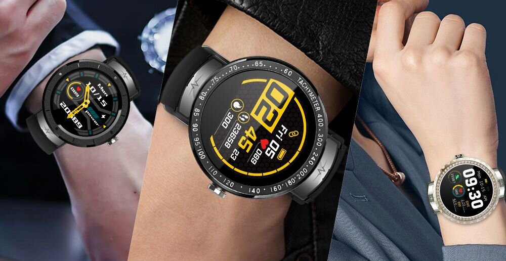Smartwatch KUMI KU5 ekran bateria czujniki zdrowie sport pasek ładowanie pojemność rozdzielczość łączność sterowanie krew puls rozmowy smartfon aplikacja
