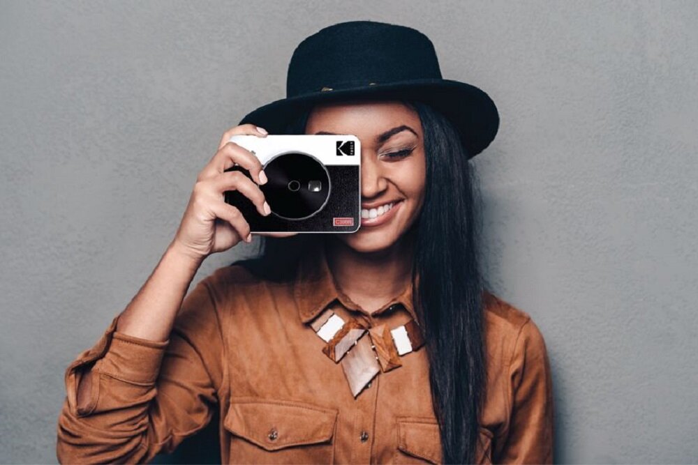 Aparat KODAK Mini Shot 2 Retro  zdjęcia drukowanie drukarka wkłady filmy rozdzielczość bateria obiektyw pojemność tryby filtry łączność smartfon aplikacja sterowanie ogniskowa przysłona migawka lampa błyskowa wymiary ekran wizjer waga zapis karta pamięć 