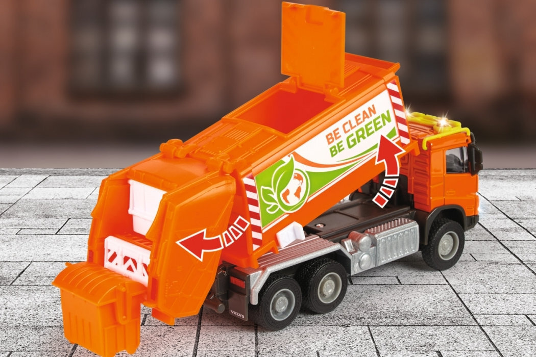 Samochód MAJORETTE Grand Volvo śmieciarka efekty funkcje projekt