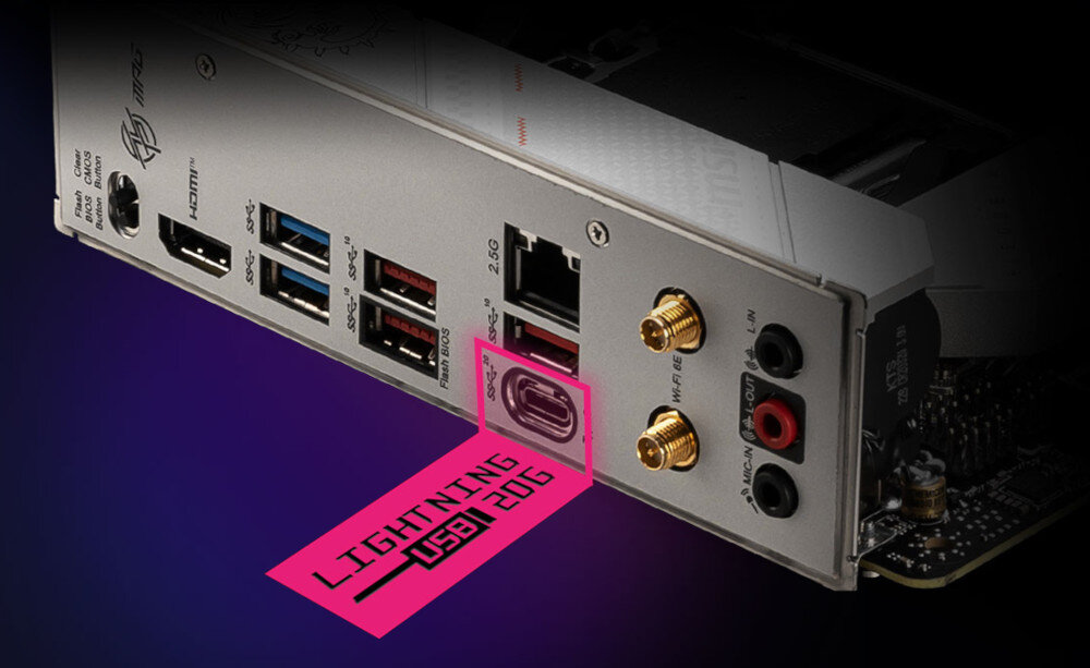 Płyta główna MSI MPG B650i Edge Wi-Fi złącza porty łączność