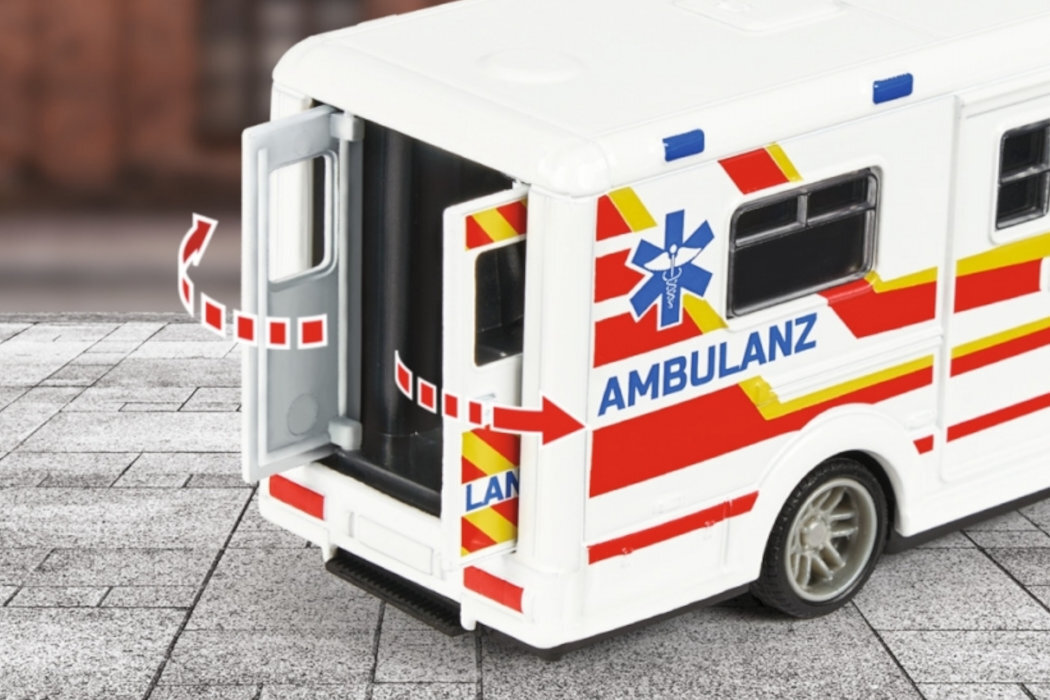 Samochód MAJORETTE Grand Mercedes Ambulans efekty funkcje projekt