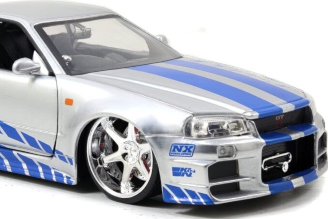 Samochód JADA TOYS Szybcy i wściekli 2002 Nissan Skyline GT-R zabawa realizm film ruchome obrotowe realistyczne