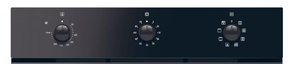 CANDY FIDC N602 pokrętła ustawienia temperatura pieczenie grzałki