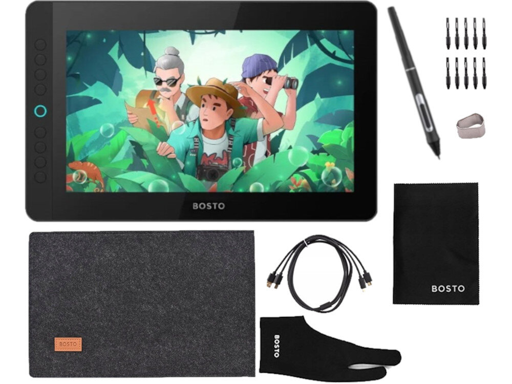 Tablet graficzny BOSTO BT-12HDK zestaw akcesoria