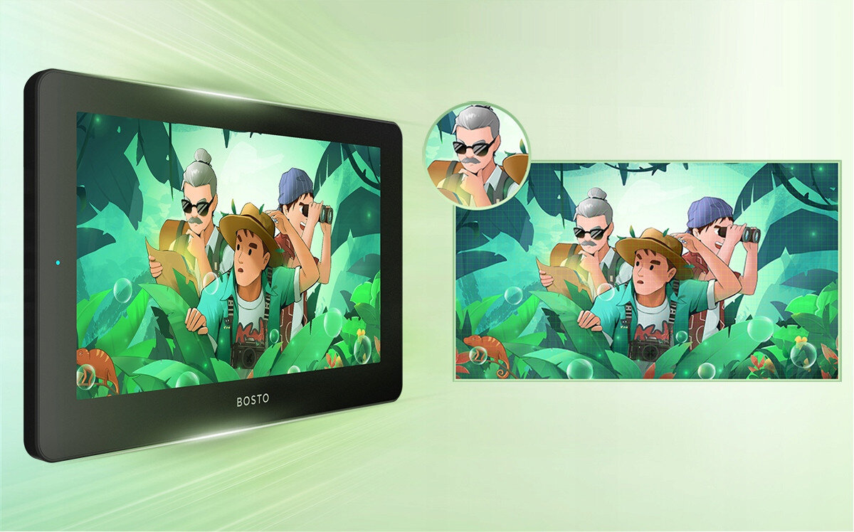 Tablet graficzny BOSTO BT-12HD kolory przejścia technologia