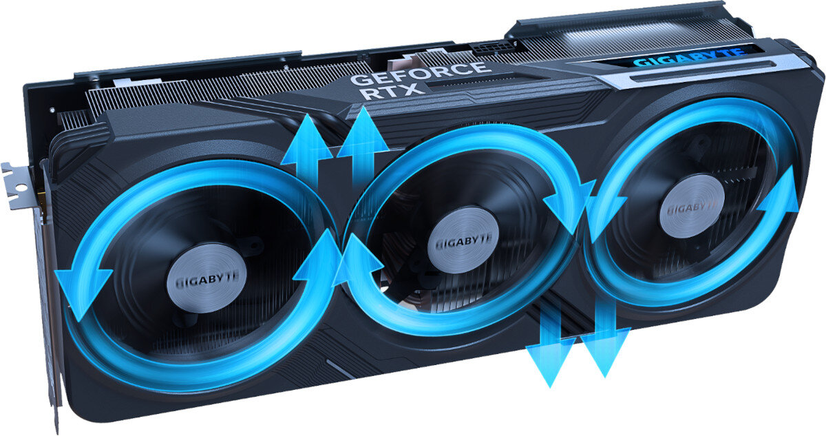 Karta graficzna GIGABYTE GeForce RTX 4080 Gaming OC 16GB efektywny system chlodzenia