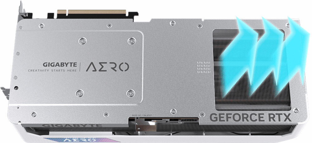 Karta graficzna GIGABYTE GeForce RTX 4080 Aero OC 16GB efektywny system chlodzenia
