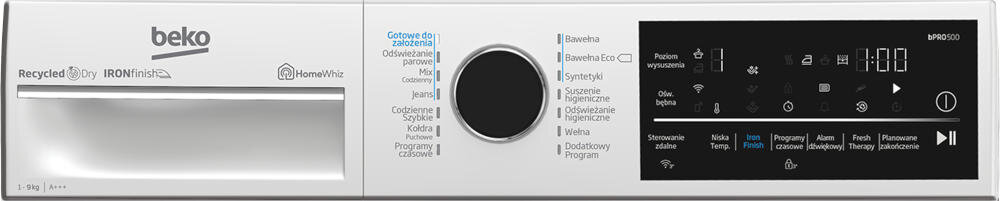 BEKO B5T89243WDC wyświetlacz suszarka kontrola zarządzanie funkcje programy