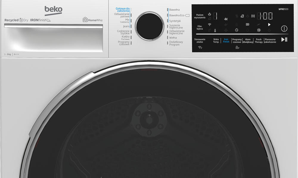 BEKO B5T89243WDC suszarka funkcje suszenie oświetlenie bęben wskaźnik woda filtr sygnał dźwiękowy zabrudzenie czyszczenie blokada rodzicielska