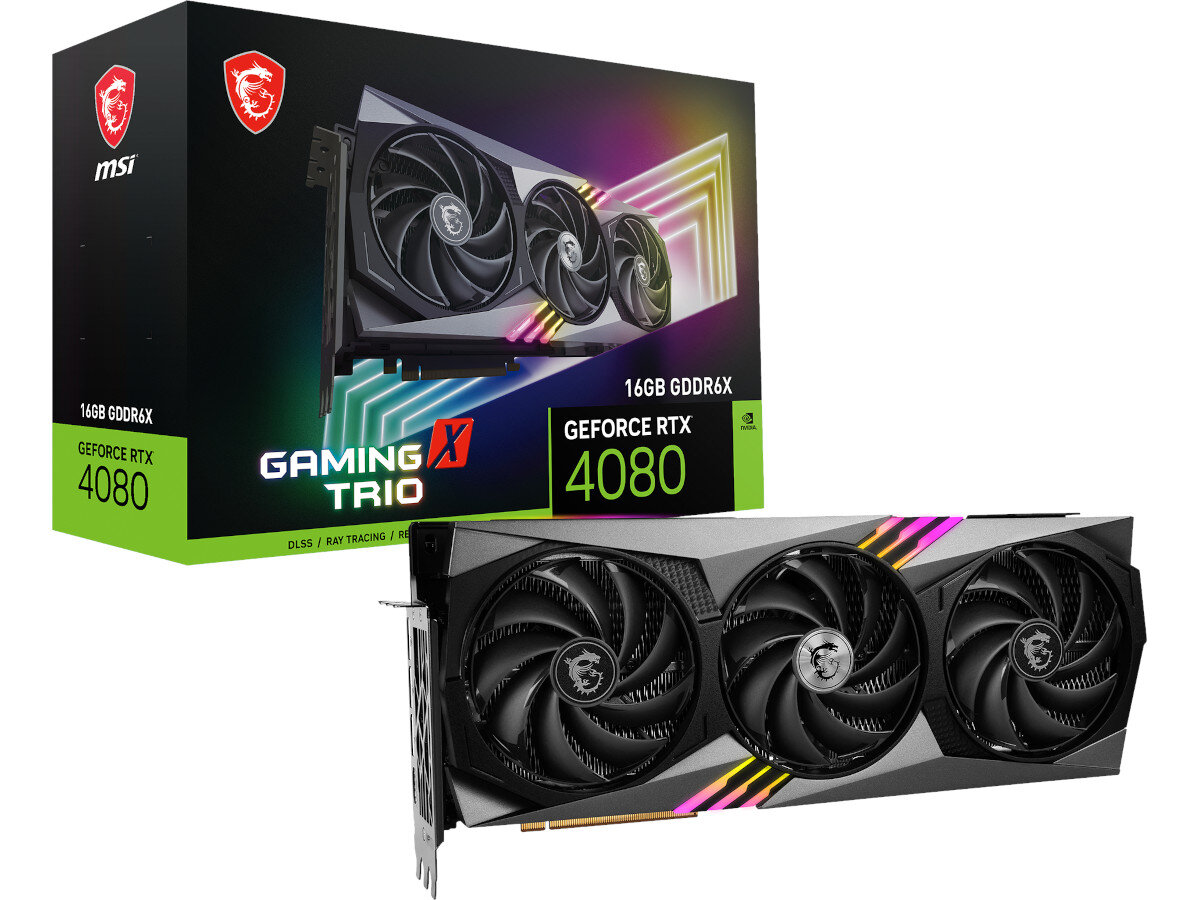 Karta graficzna MSI GeForce RTX 4080 Gaming X Trio 16GB zawartosc zestawu