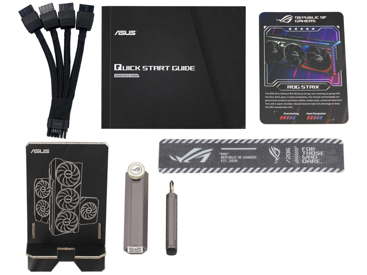 Karta graficzna ASUS ROG Strix GeForce RTX 4080 16GB bogaty zestaw akcesoriow