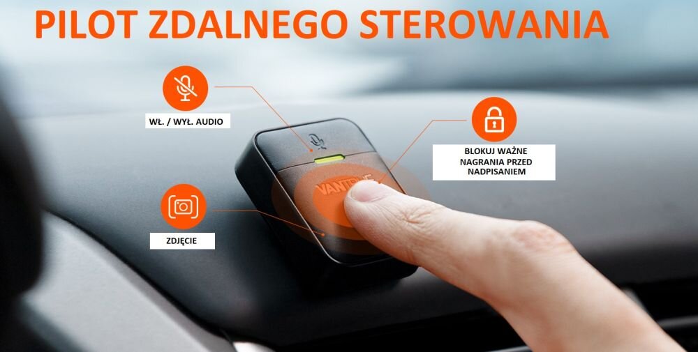 Wideorejestrator VANTRUE E3  obiektyw rozdzielczość nagrywanie kąt zapis sensor czujnik montaż wymiary ładowanie zasilanie auto samochód rejestrowanie karta pamięć pojemność ładowarka obraz zdjęcia filmy aplikacja sterowanie 