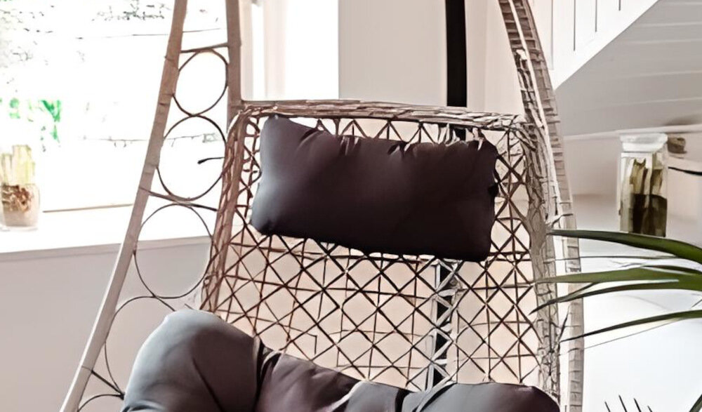 Fotel podwieszany MIRPOL Torino z plecionki technorattanu stalowy stelaż lekki łatwe utrzymanie czystości największa staranność