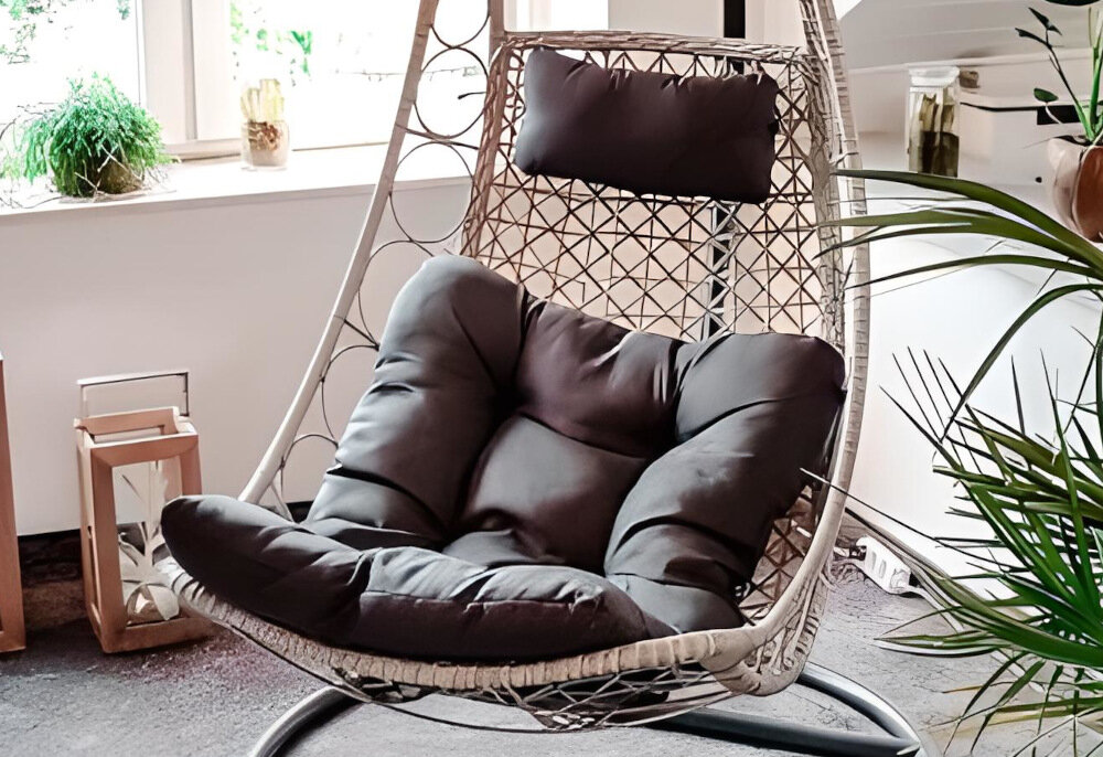 Fotel podwieszany MIRPOL Torino miękkie poduszki poduszka pod głowę