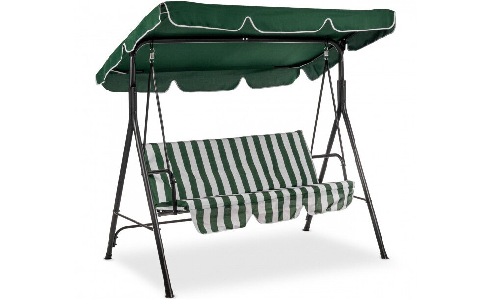 Huśtawka ogrodowa MIRPOL Livia odpoczynek na świeżym powietrzu do ogrodu na taras na balkon maksymalny komfort trwałość siedzisko dla trzech osób