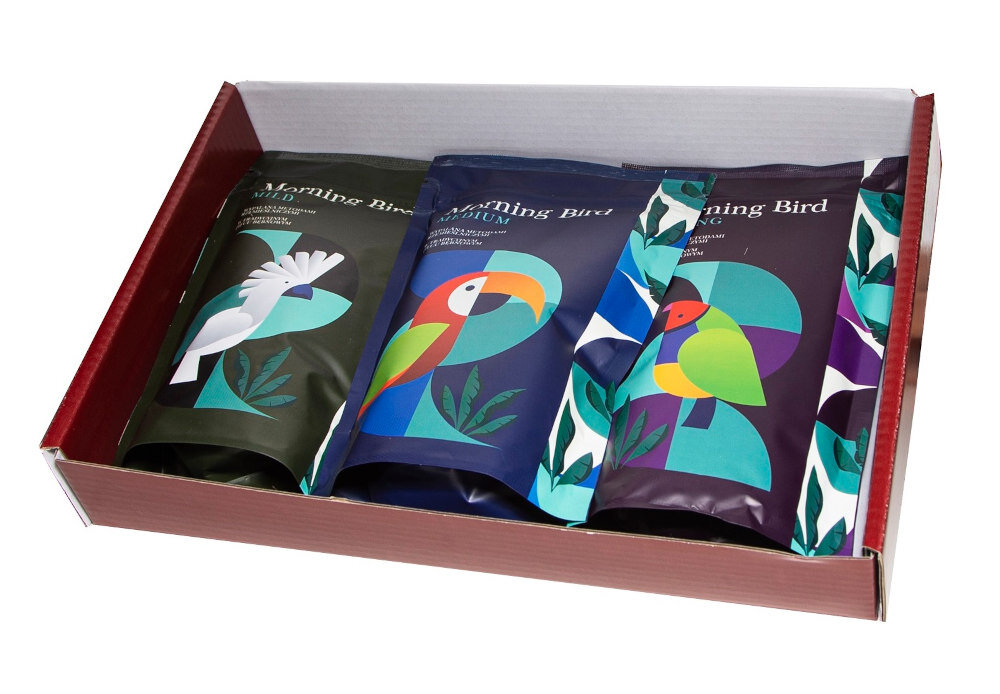 Kawa ziarnista MORNING BIRD Set 3 X 200 g