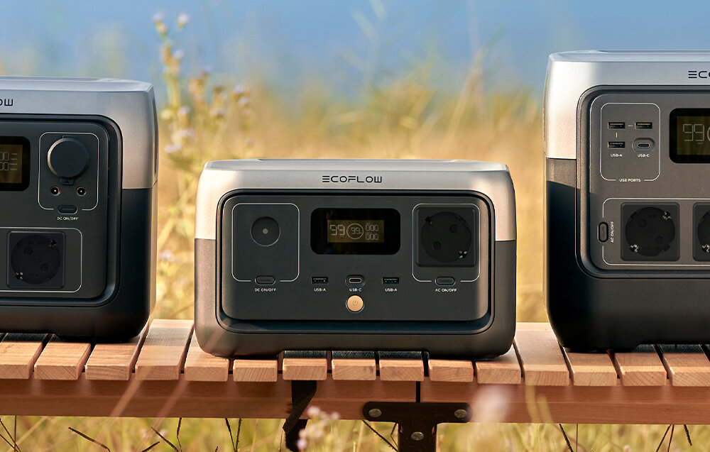 Stacja zasilania ECOFLOW RIVER 2 256Wh przenosna moc 300 W pojemnosc 256 Wh technologia X-Boost szybkie ladowanie aplikacja