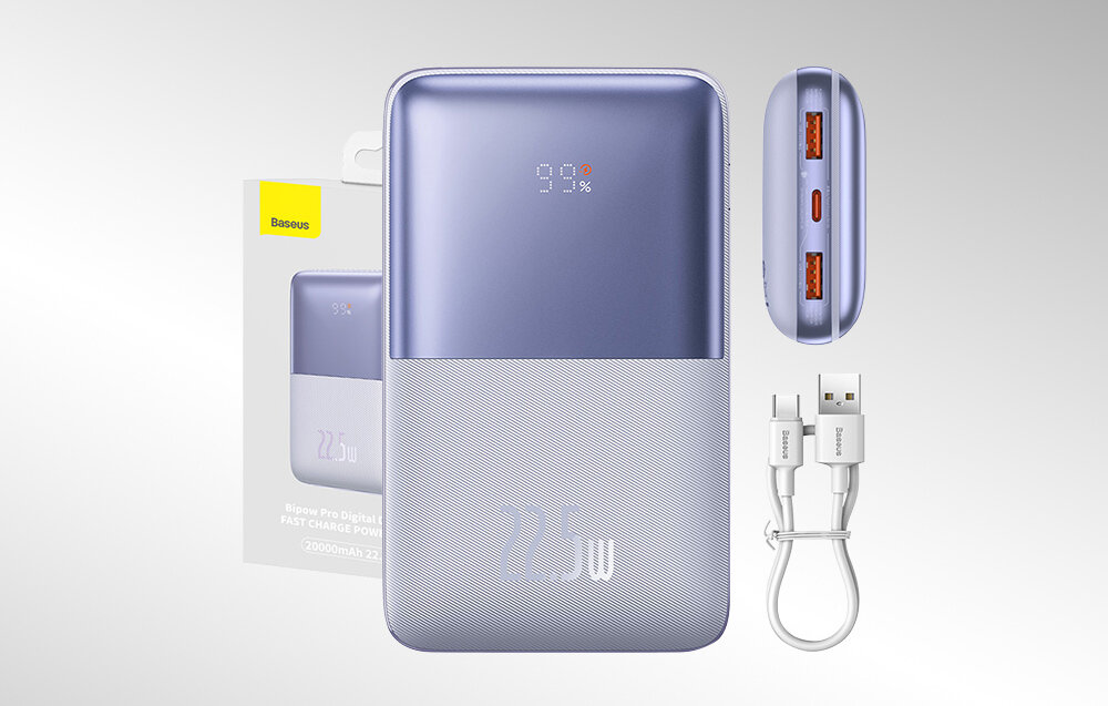 Powerbank BASEUS Bipow Pro 20000mAh wygoda ładowanie błyskawiczne ładowanie3 urządzenia akumulator lekka poręczna konstrukcja użytkownicy