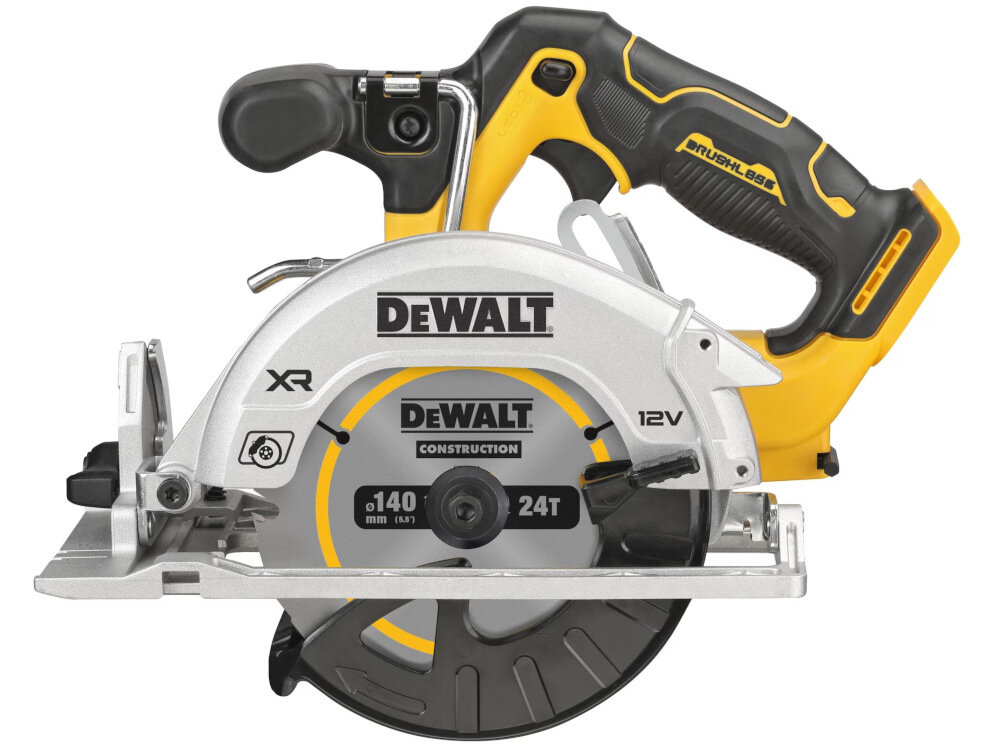 Pilarka tarczowa DEWALT DCS512P2 do profesjonalnych prac remontowych do domowych warsztatów prcyzja niezawodność silnik o wysokiej mocy niska podatność na awarie do cięcia wszelkiego typu drewna sklejek tworzyw sztucznych niewielka waga 2,2 kg stabilna konstrukcja