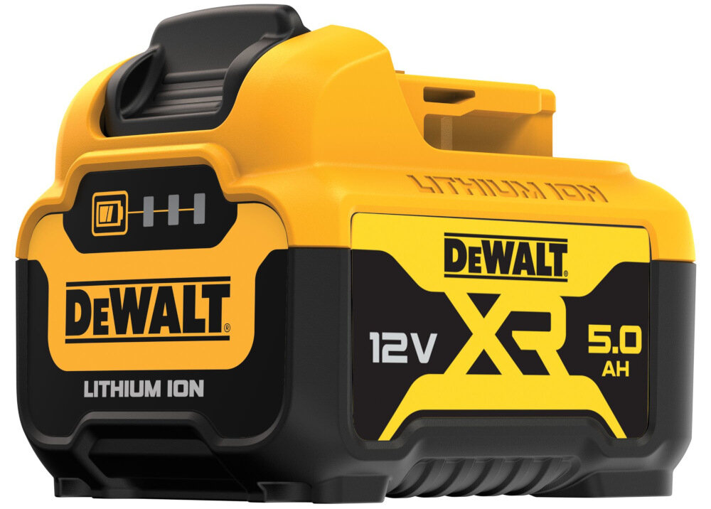 Pilarka tarczowa DEWALT DCS512P2 silnik bezszczotkowy akumulator Li-Ion napięcie 12 V pojemność 5,0 Ah prędkość do 3600 obr/min