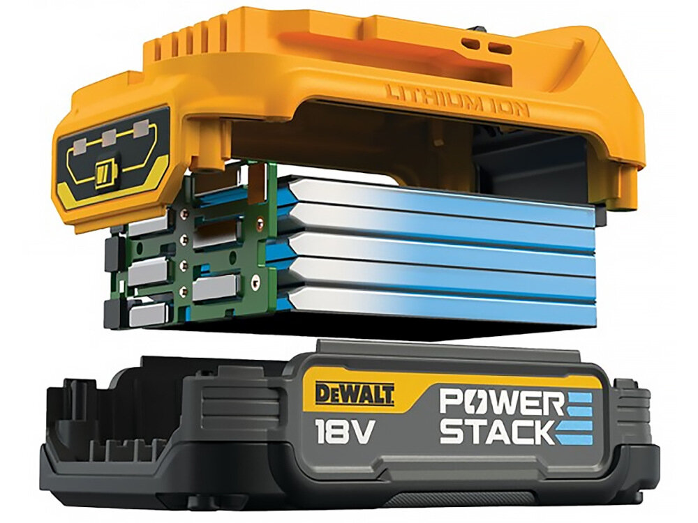Akumulator DEWALT DCBP034 1.7Ah 18V bezpieczenstwo trwalosc zabezpieczenie przed przeciazeniem i przegrzaniem plaskie ogniw niska temperatura pracy bardziej wydajny niz standardowe akumulatory