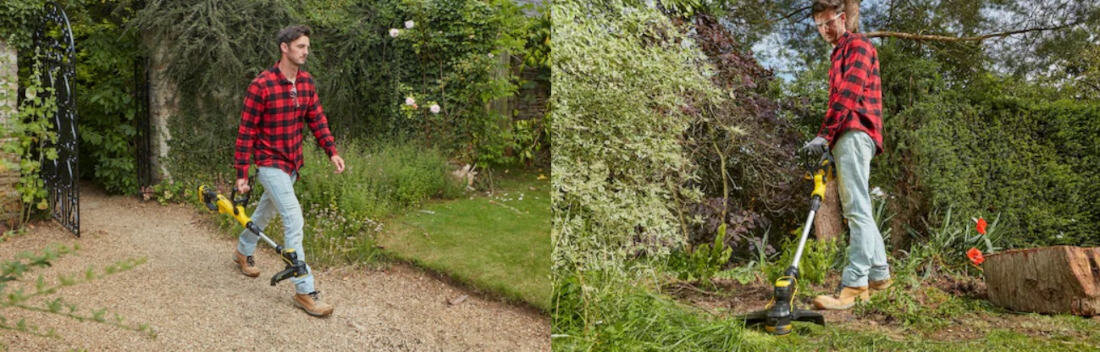 Podkaszarka akumulatorowa STANLEY SFMCST933M1 wygoda komfort ergonomiczny uchwyt waga 2,4 kg manerwowanie