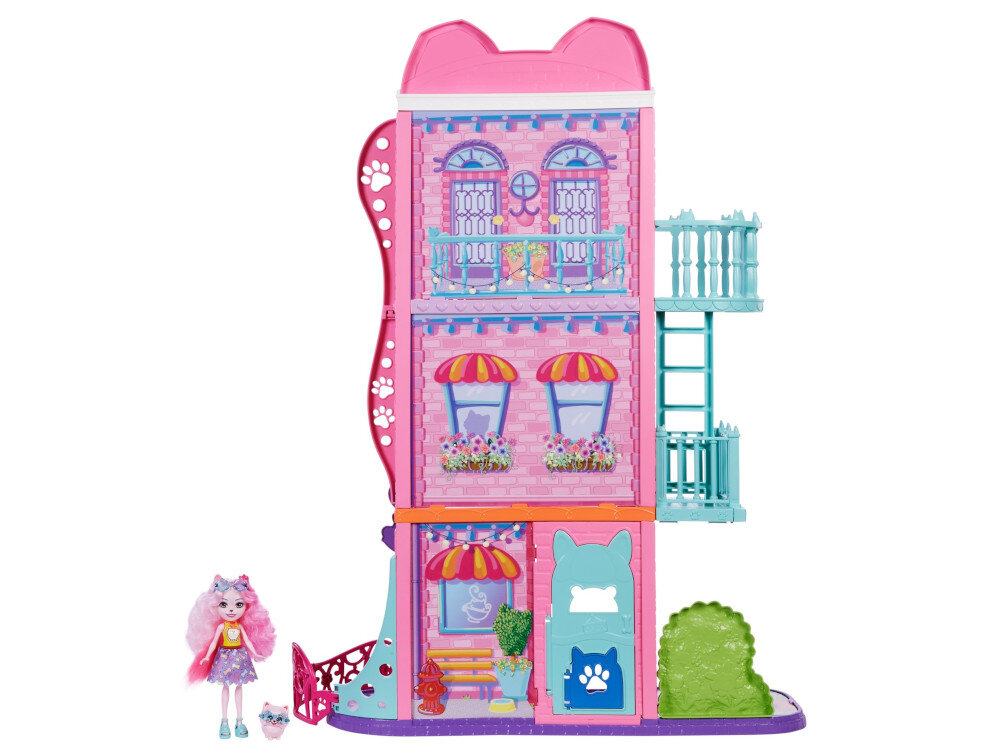 Lalka Enchantimals Miejski domek z kawiarenką HJH65 prezent dla dziecka pobudzi wyobraźnię
