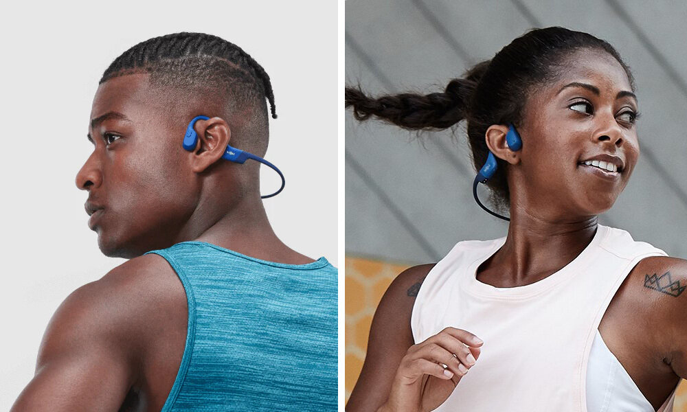 Słuchawki SHOKZ OpenRun Mini Niebieski design komfort lekkość dźwięk jakość wrażenia słuchowe ergonomia lekkość sport aktywność podróże czas pracy działanie akumulator