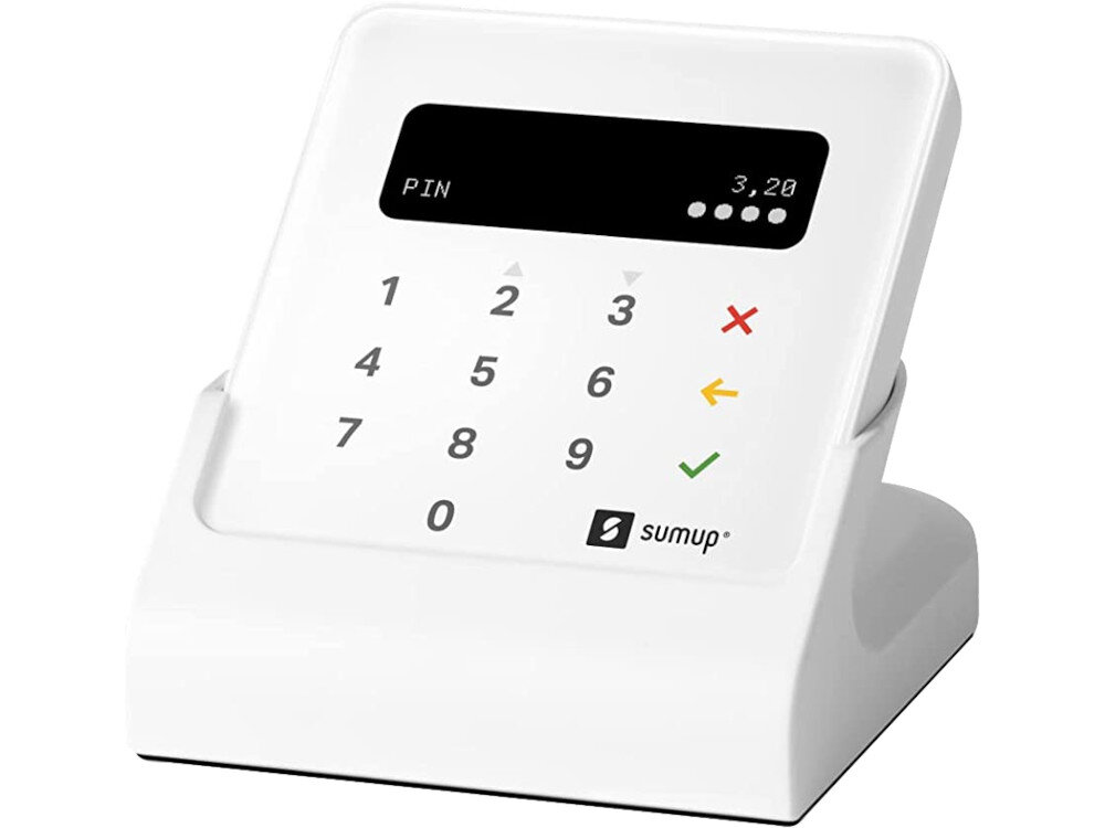 Terminal płatniczy SUMUP Air wielkość przeznaczenie cechy zasilanie czas działania ładowanie