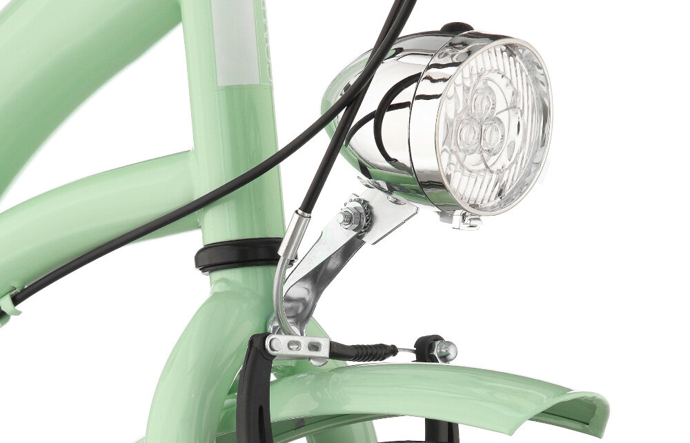 Rower miejski DAWSTAR Citybike S3B 26 cali damski Miętowy oświetlenie LED retro design przedniej lampy pakiet odblasków