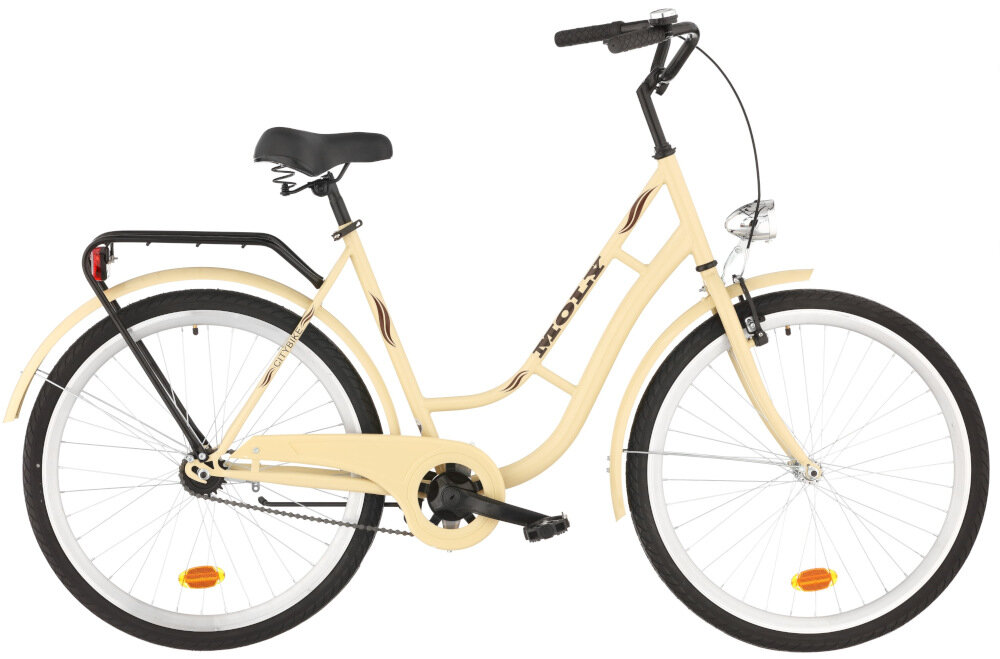 Rower miejski DAWSTAR Moly 1B 28 cali damski Capuccino do jazdy po ścieżkach rowerowych ulicach do codziennych dojazdów praktyczny ekologiczny środek transportu w capuccino kolorze