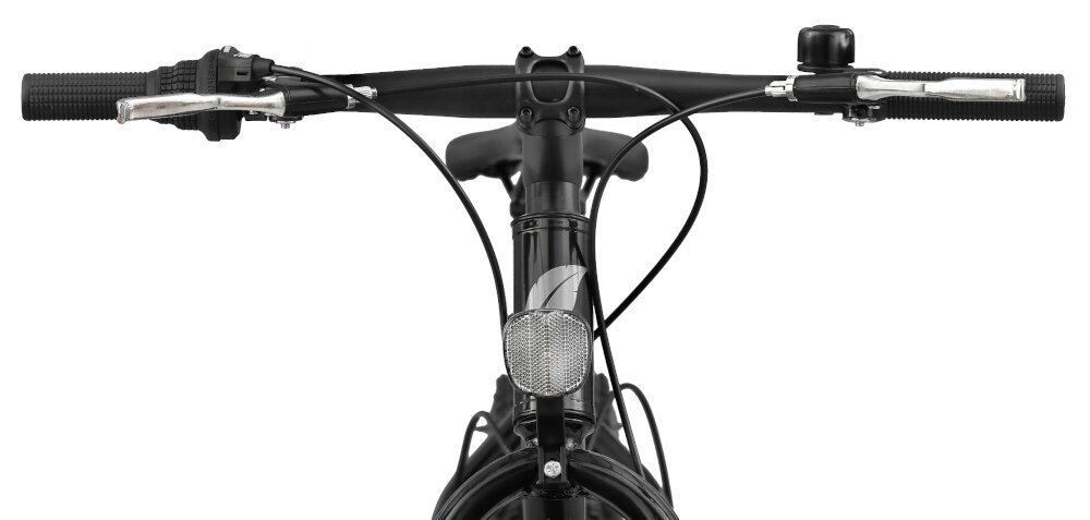 Rower górski MTB INDIANA Fat Bike M18 26 cali męski Czarny prosta kierownica typu M18 pewny chwyt wygodne prowadzenie manetki kierownicy antypoślizgowy materiał dłonie nie będą się ześlizgiwać dzwonek