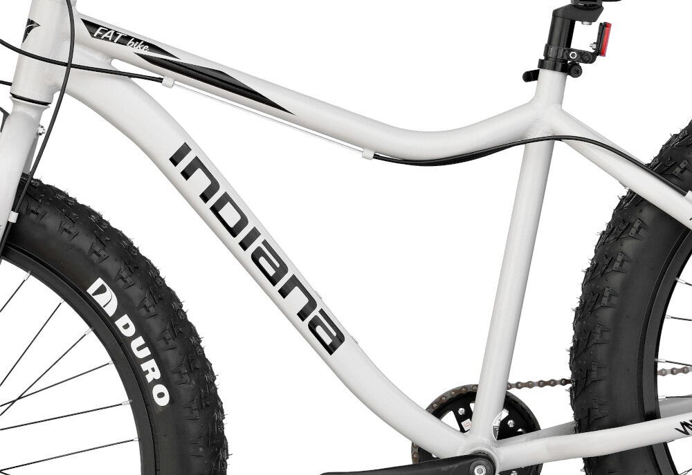 Rower górski MTB INDIANA Fat Bike M18 26 cali męski Szary rama stalowa 18-calowa bardzo dobrze tłumi wibracje bardzo wytrzymała łatwa w naprawie wybór rozmiaru ramy Twój wzrost mierzony w zrelaksowanej pozycji typ roweru kalkulator rozmiaru ramy dla osób o wzroście 171-176 cm