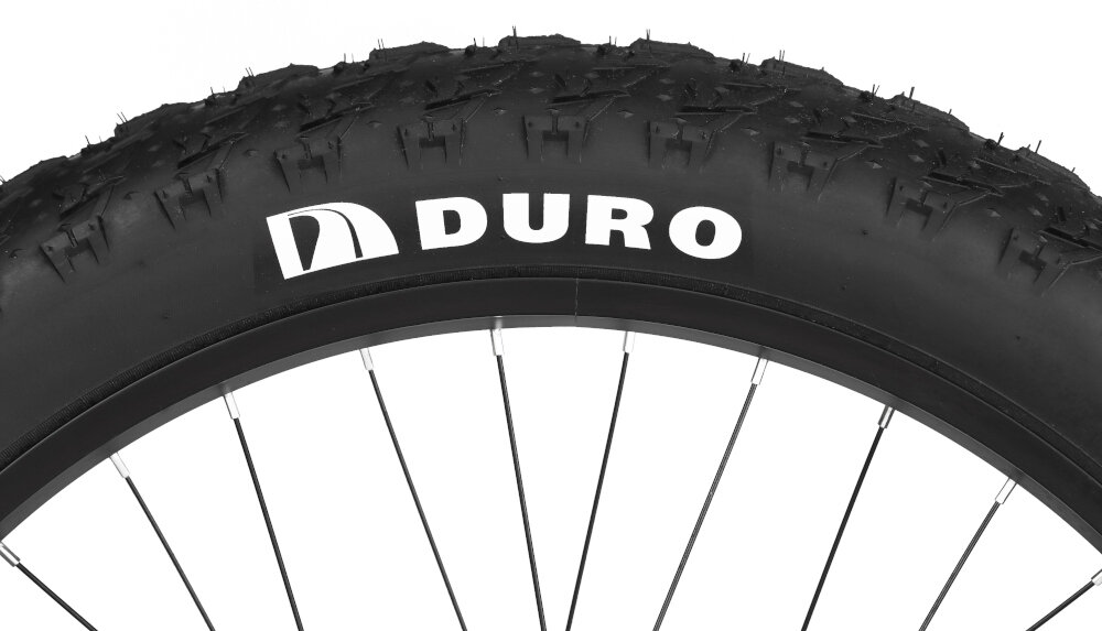 Rower górski MTB INDIANA Fat Bike M18 26 cali męski Szary koła duże 26-calowe wygodna bezpieczna jazda w trudnym terenie obręcze z lekkiego wytrzymałego aluminium dobrze amortyzują grube opony DURO regularne sprawdzanie ciśnienia powietrza wartość na bocznej części opony