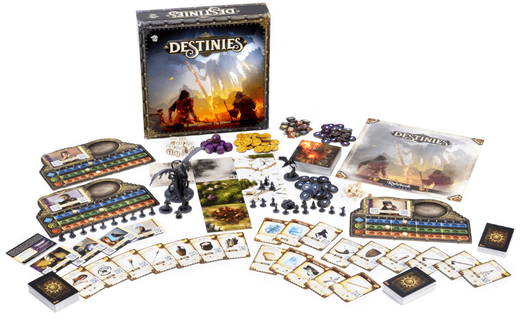 Gra planszowa LUCKY DUCK GAMES Destinies fabuła ScanandPlay moc cel przeznaczenie wybory moralność tryby scenariusze