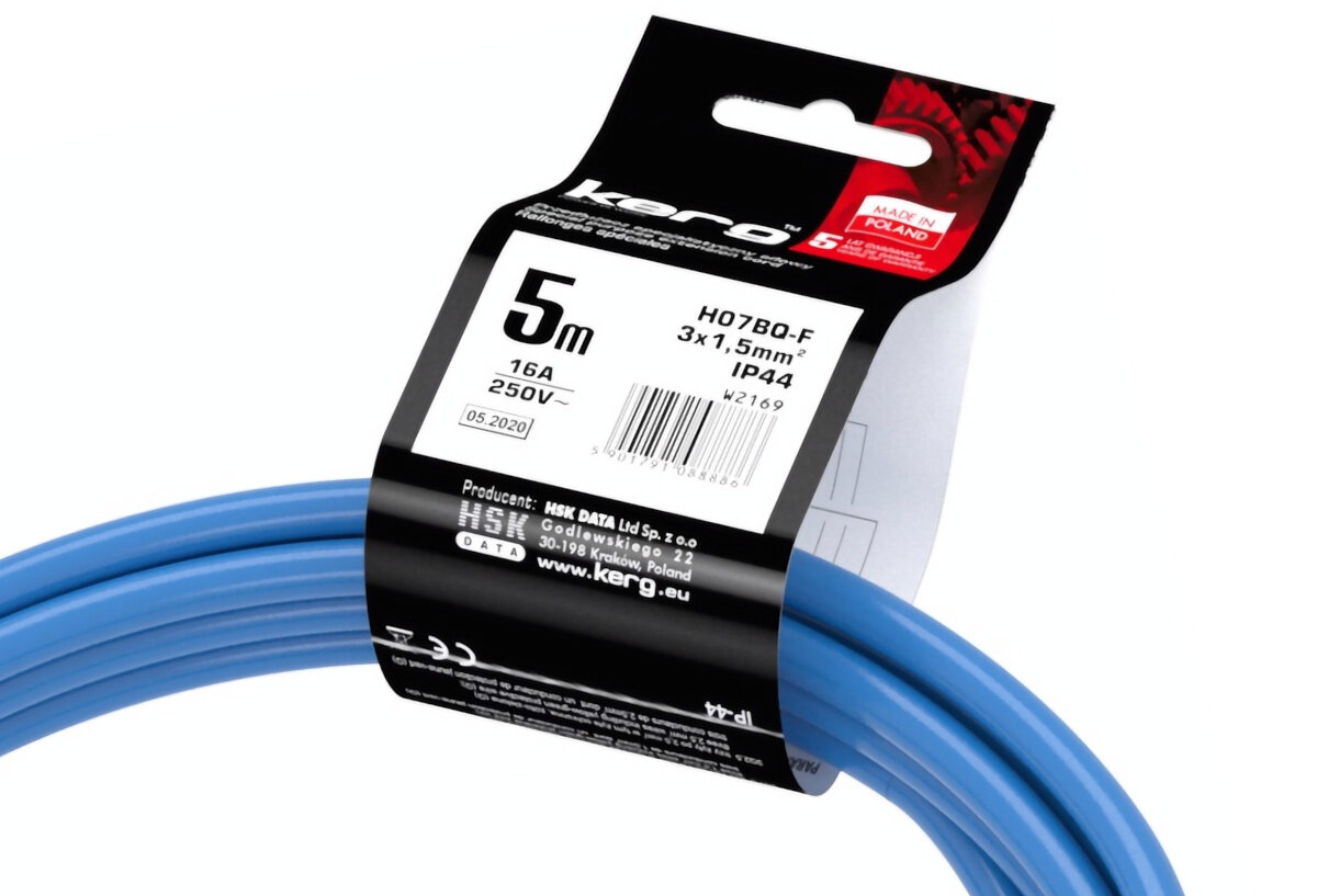 Przedłużacz KERG H07BQ-F wysoki standard ochrona zabezpieczenia szczelność