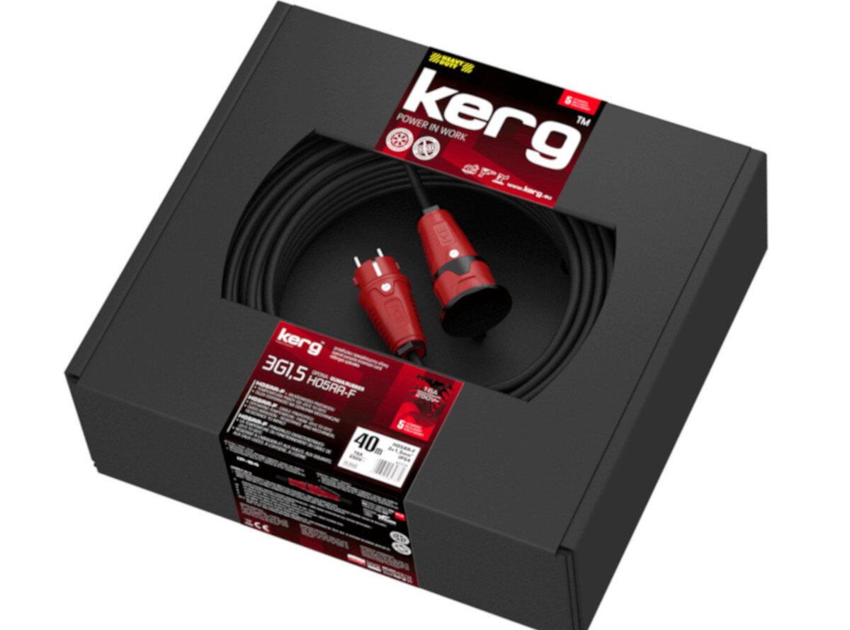 Przedłużacz KERG wytrzymałość ochrona szczelność konstrukcja kurz pył woda