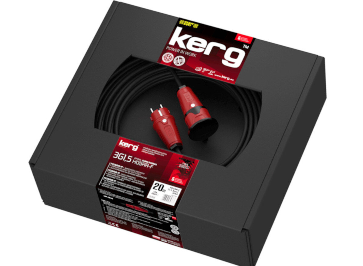 Przedłużacz KERG wytrzymałość ochrona szczelność konstrukcja kurz pył woda