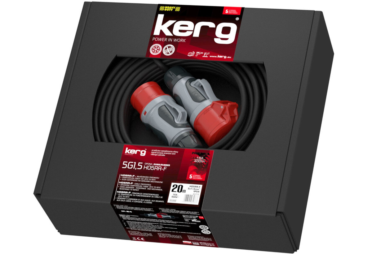 Przedłużacz KERG zabezpieczenie temperatury pył ciecz