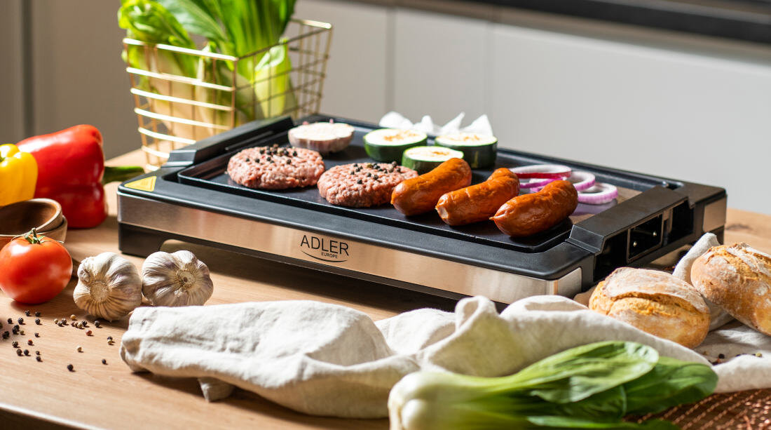 Grill elektryczny ADLER AD 6613 wysoka jakosc moc 300W powloka nieprzywierajaca