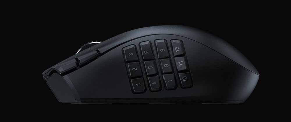 Mysz RAZER Naga V2 HyperSpeed ergonomia czujnik optyczny technologia hyperscroll łączność bezprzewodowa