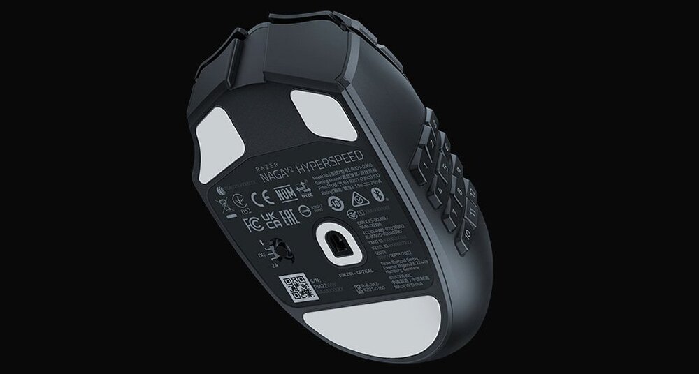 Mysz RAZER Naga V2 HyperSpeed ergonomia czujnik optyczny technologia hyperscroll łączność bezprzewodowa