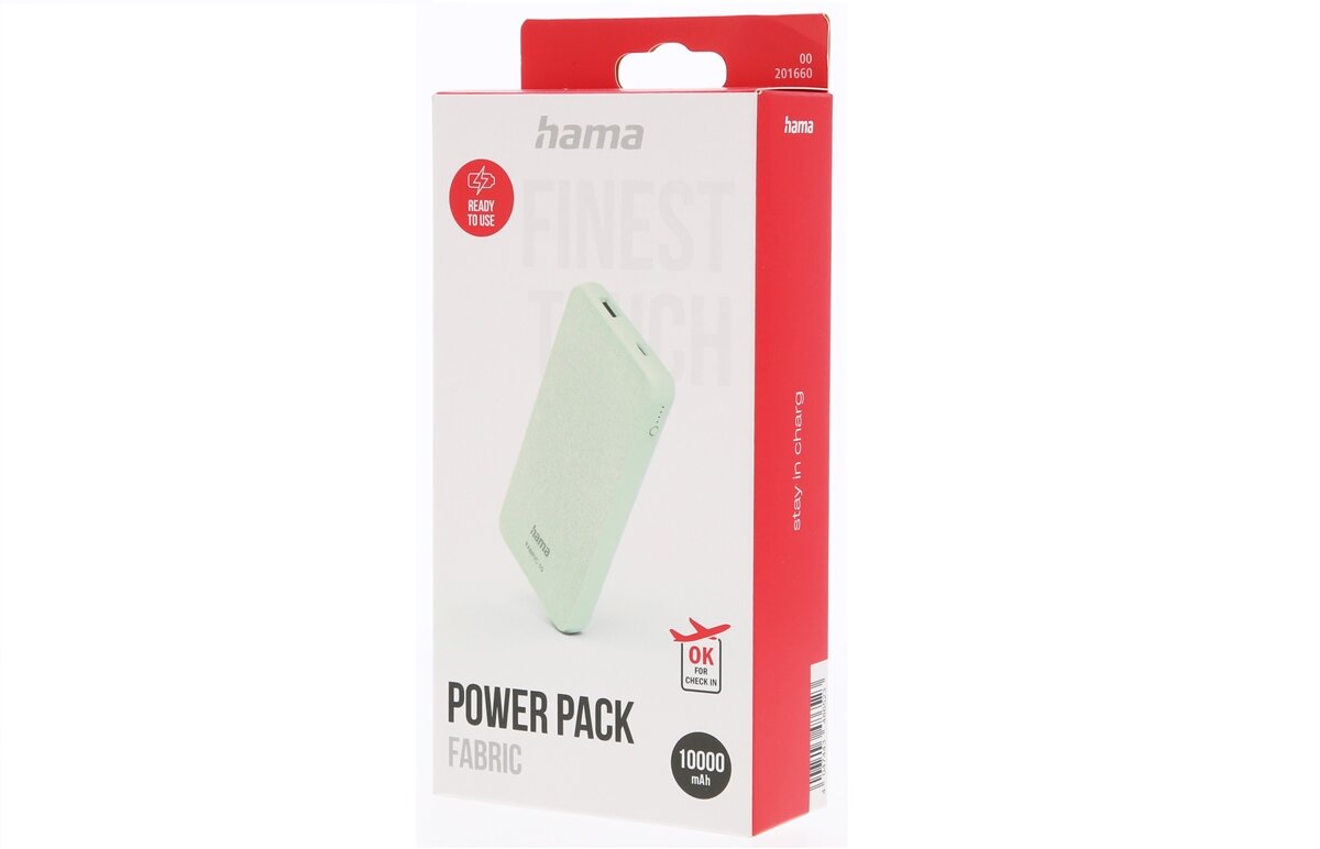 Pewność i bezpieczeństwo Powerbank Hama Fabric 10