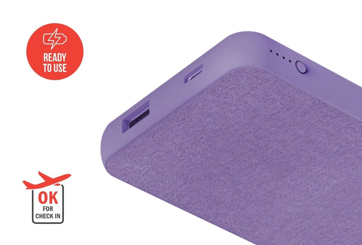 Do 85 godzin dodatkowej mocy Powerbank Hama Fabric 10
