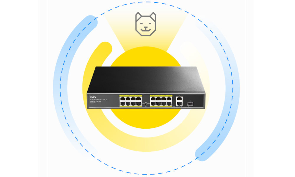 Switch CUDY FS1018PS1 porty uplink SFP+