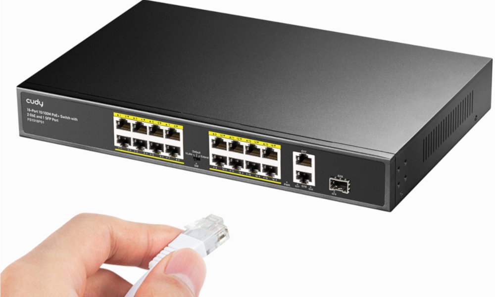 Switch CUDY FS1018PS1 1.25bps modernizacja hybrydowe środowisko